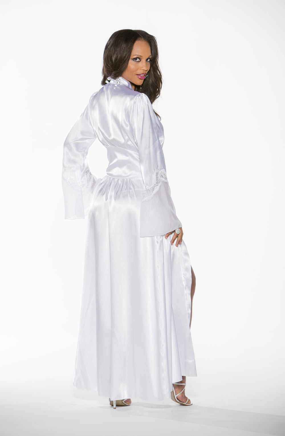 Shirley of Hollywood 20559 Long Robe White - Divine Silk